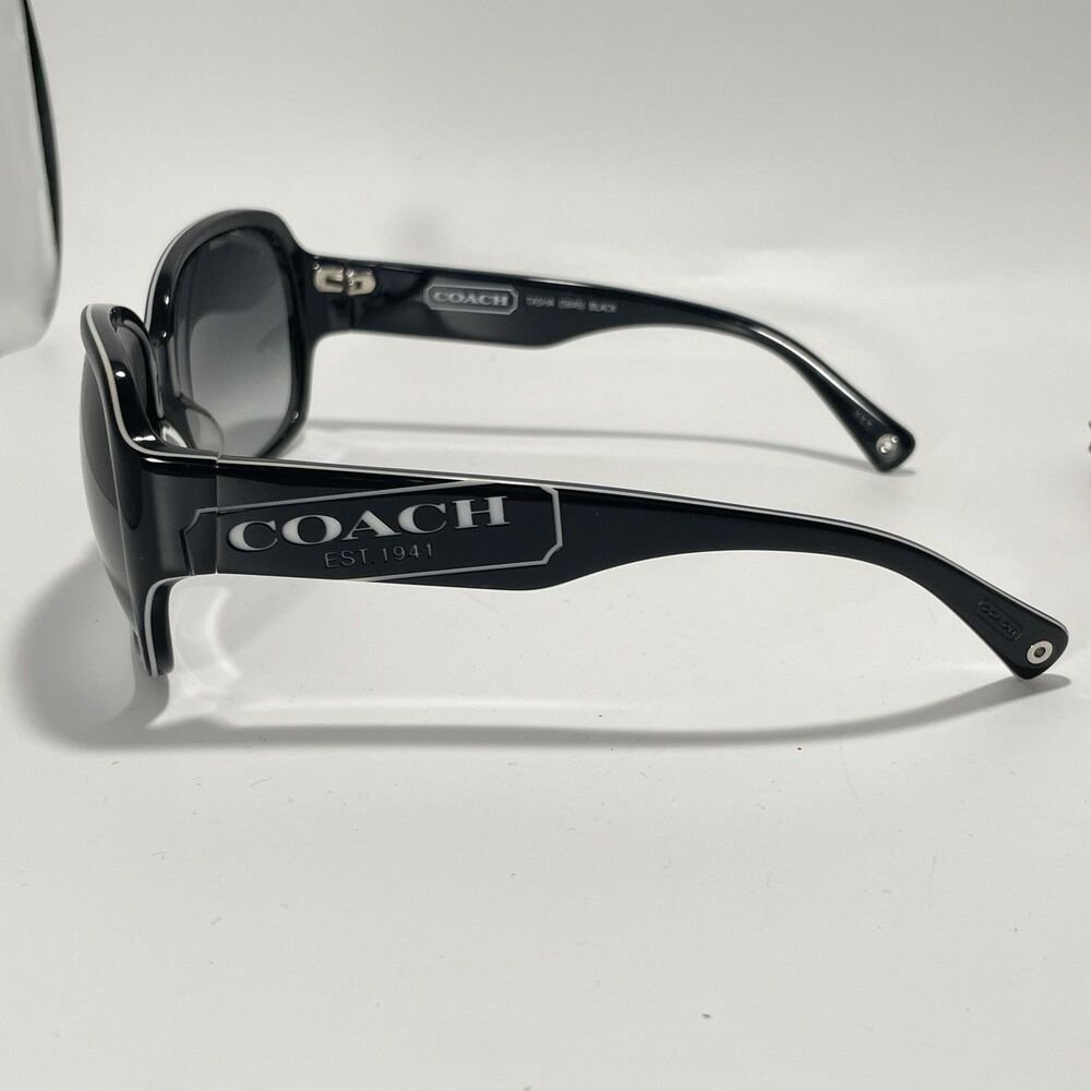 Coach Sunglasses Tasha S846 Black 58-16-125 With White Case & Cleaning Cloth - Picture 5 of 12